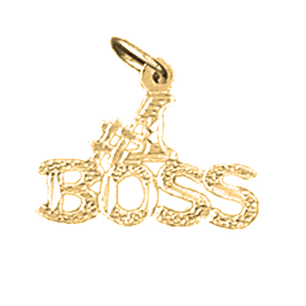 Yellow Gold-plated Silver #1 Boss Pendant