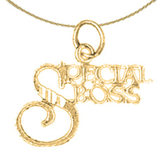 Sterling Silver Special Boss Pendant (Rhodium or Yellow Gold-plated)