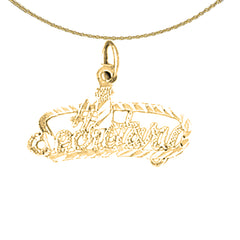 Sterling Silver #1 Secretary Pendant (Rhodium or Yellow Gold-plated)
