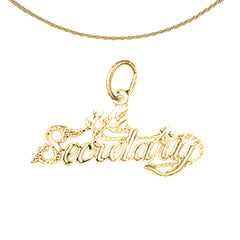 Sterling Silver #1 Secretary Pendant (Rhodium or Yellow Gold-plated)