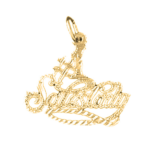 Yellow Gold-plated Silver #1 Sales Lady Pendant