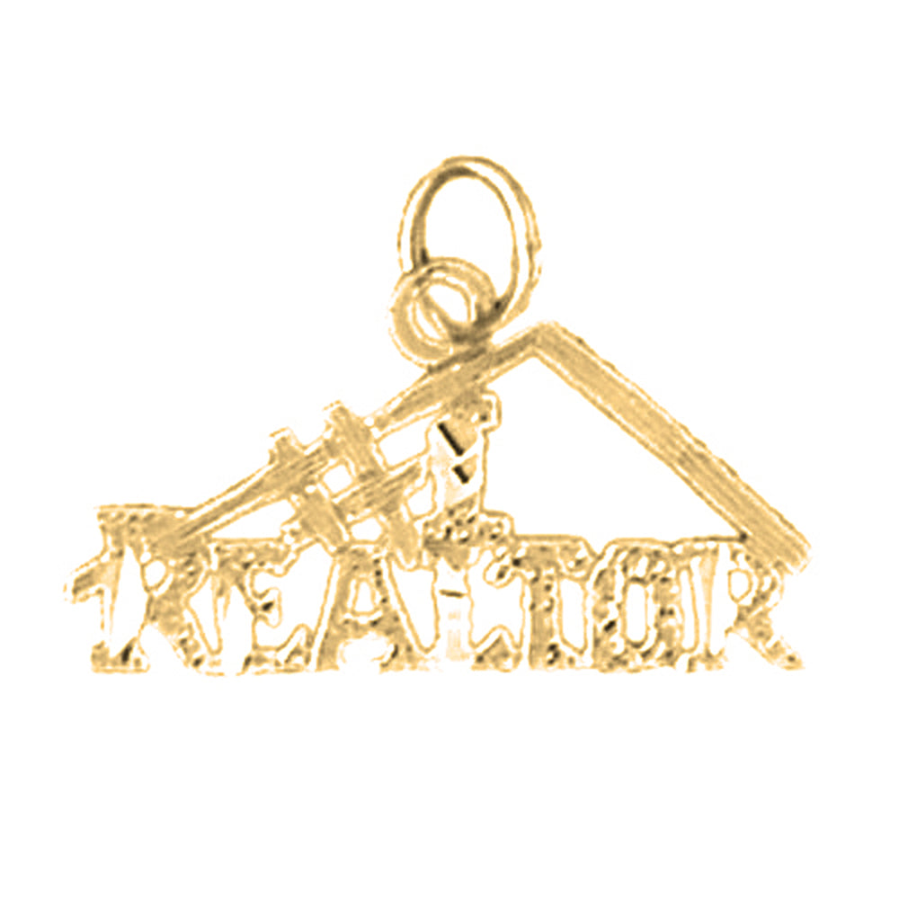 Yellow Gold-plated Silver #1 Realtor Pendant