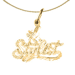 Sterling Silver #1 Stylist Pendant (Rhodium or Yellow Gold-plated)