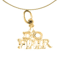 Sterling Silver I Do Hair Pendant (Rhodium or Yellow Gold-plated)