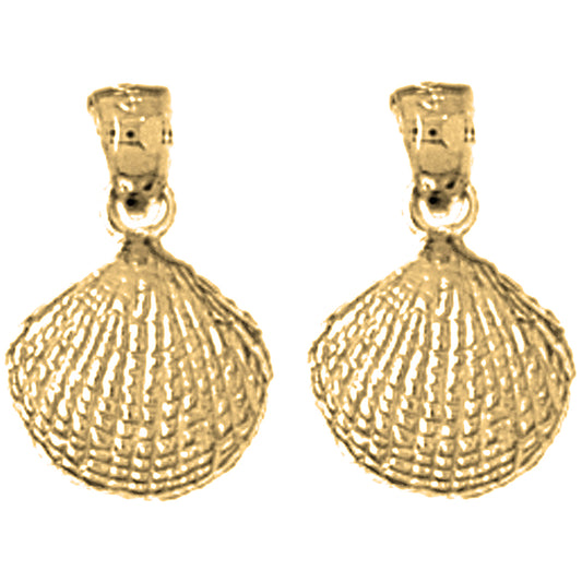 14K or 18K Gold 17mm Shell Earrings