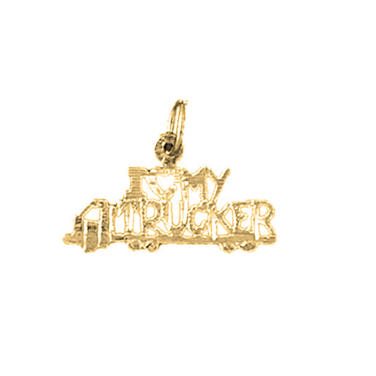 Yellow Gold-plated Silver I My Trucker Pendant