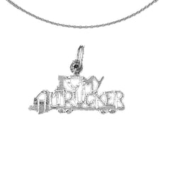 Sterling Silver I My Trucker Pendant (Rhodium or Yellow Gold-plated)