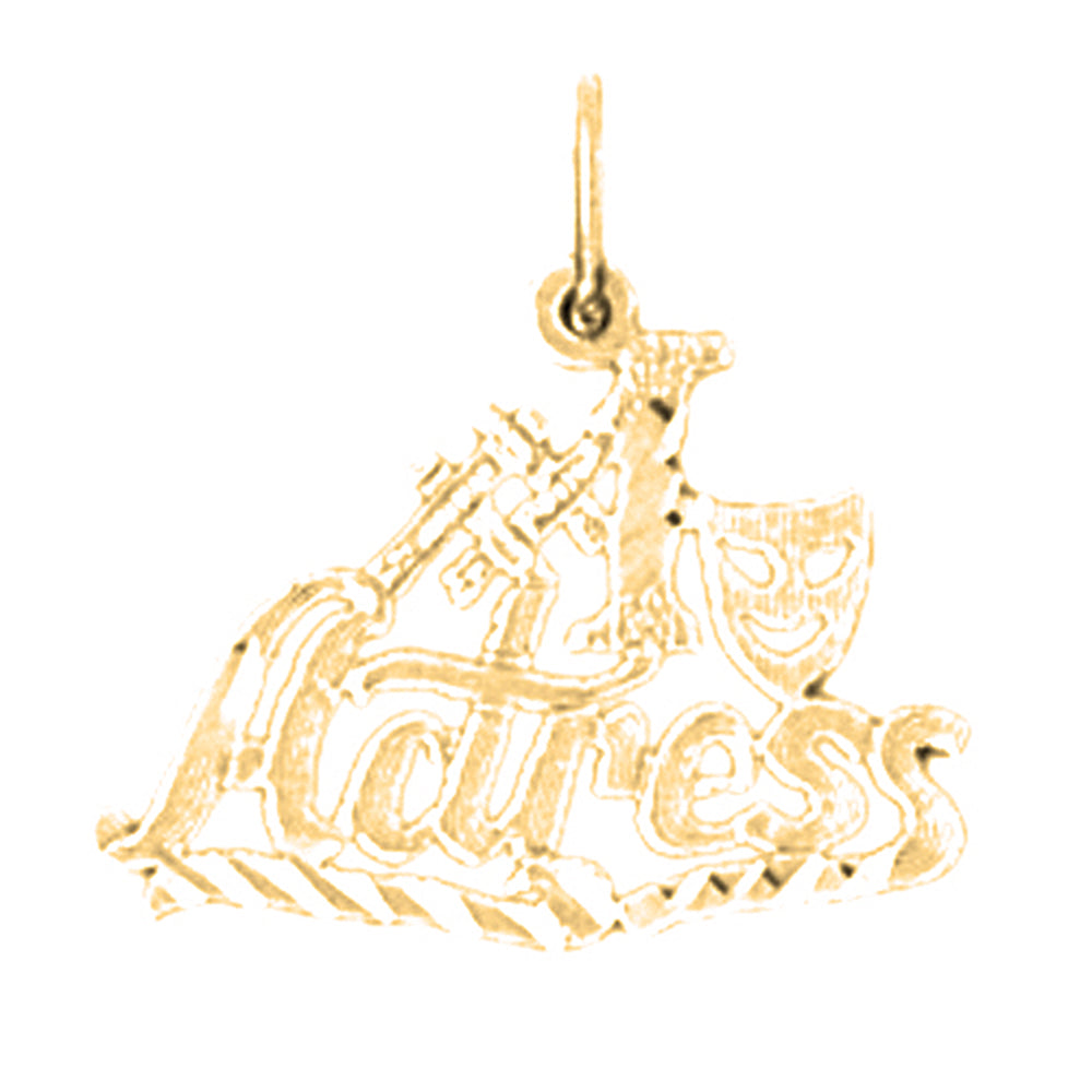 Yellow Gold-plated Silver #1 Actress Pendant