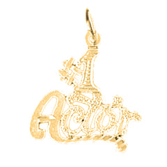 Yellow Gold-plated Silver #1 Actor Pendant