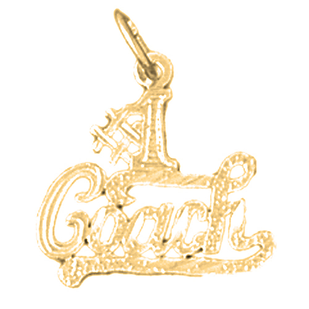 Yellow Gold-plated Silver #1 Coach Pendant