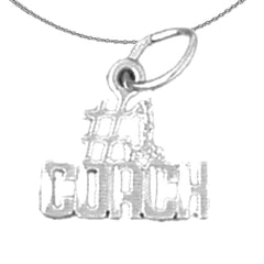 Sterling Silver #1 Coach Pendant (Rhodium or Yellow Gold-plated)