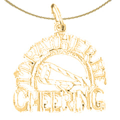 Sterling Silver I'D Rather Be Cheering Pendant (Rhodium or Yellow Gold-plated)
