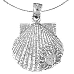 Sterling Silver Shell Pendant (Rhodium or Yellow Gold-plated)