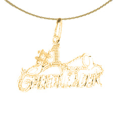 Sterling Silver #1 Cheerleader Pendant (Rhodium or Yellow Gold-plated)
