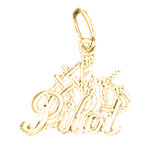 Yellow Gold-plated Silver #1 Pilot Pendant
