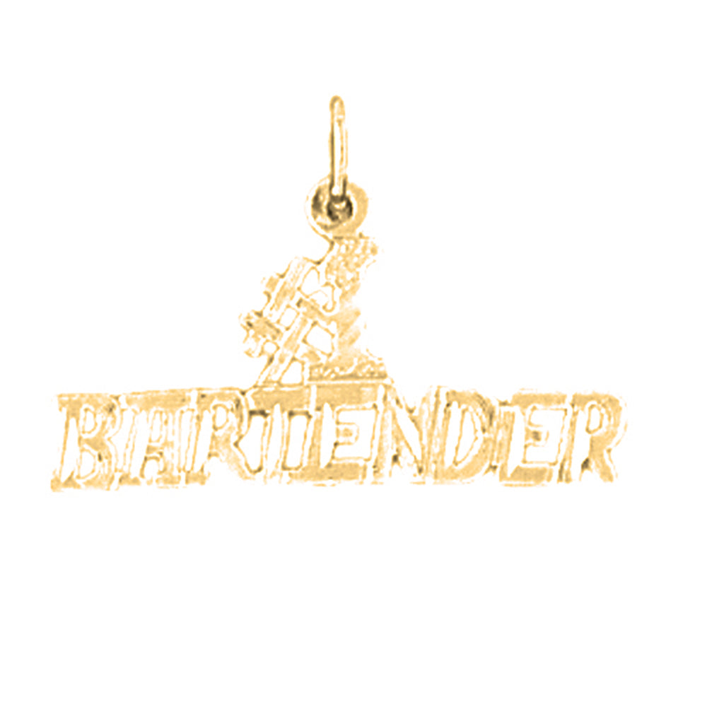 Yellow Gold-plated Silver #1 Bartender Pendant