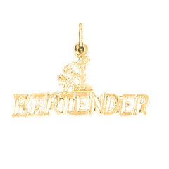 Yellow Gold-plated Silver #1 Bartender Pendant