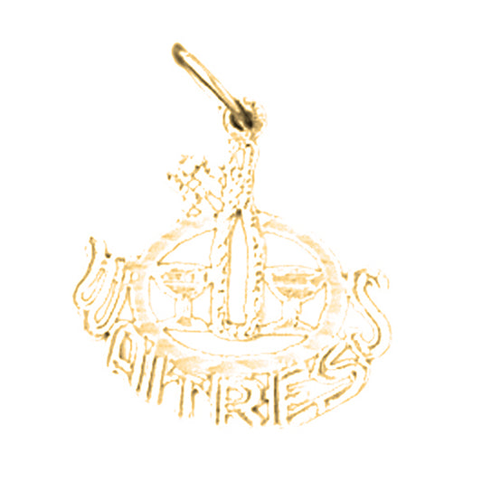 Yellow Gold-plated Silver #1 Waitress Pendant
