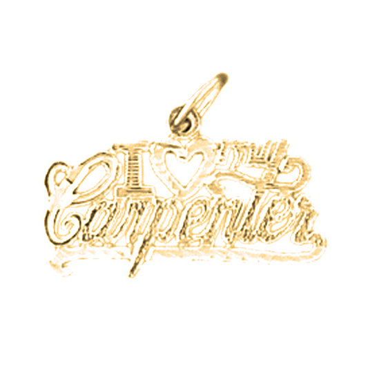 Yellow Gold-plated Silver I Love My Carpenter Pendant