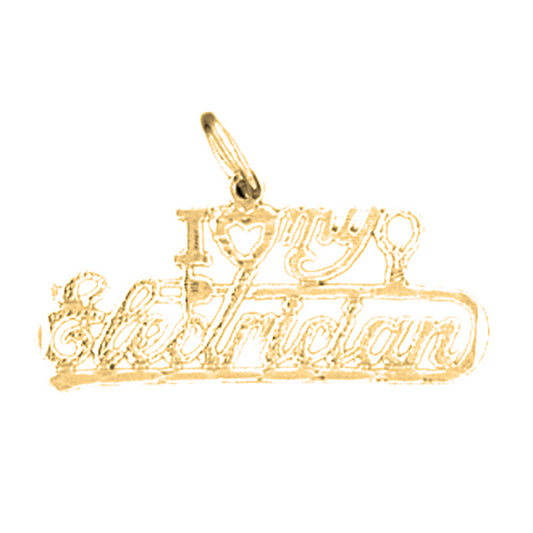 Yellow Gold-plated Silver I Love My Electrian Pendant