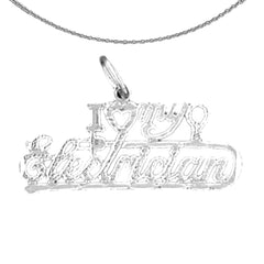 Sterling Silver I Love My Electrian Pendant (Rhodium or Yellow Gold-plated)