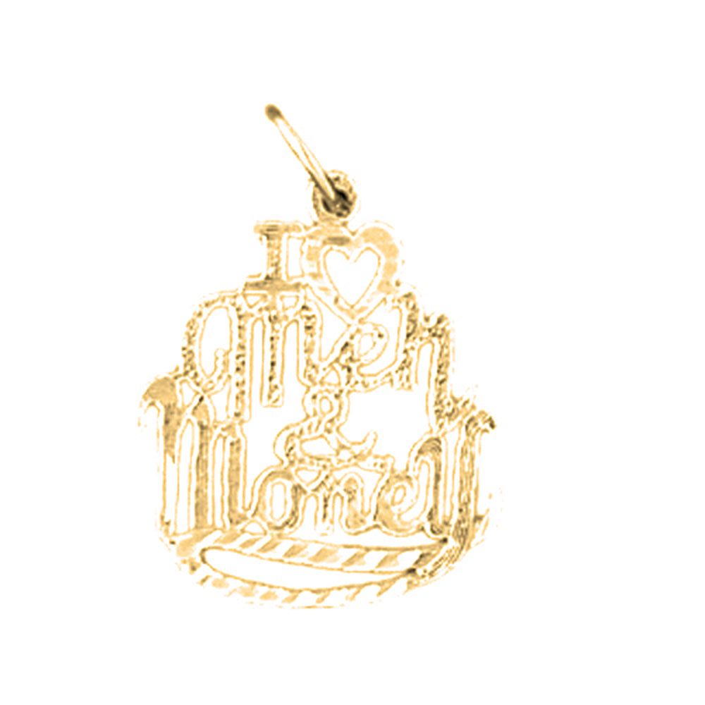 Yellow Gold-plated Silver I Love My Money Pendant