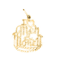 Yellow Gold-plated Silver I Love My Money Pendant