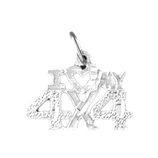 Sterling Silver I Love My 4X4 Pendant