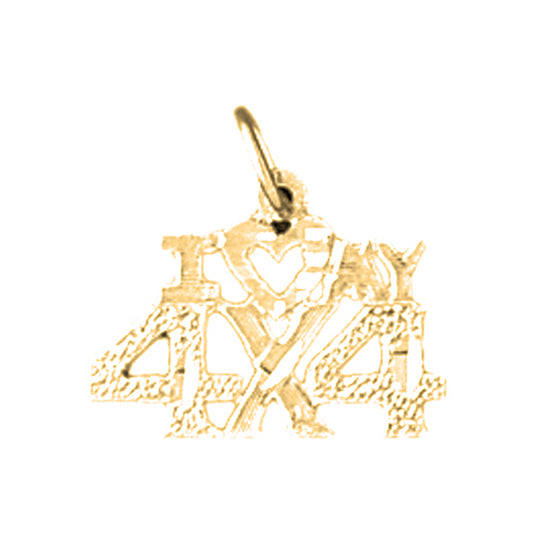 Yellow Gold-plated Silver I Love My 4X4 Pendant