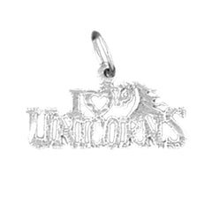 Sterling Silver I Love Unicorns Pendant