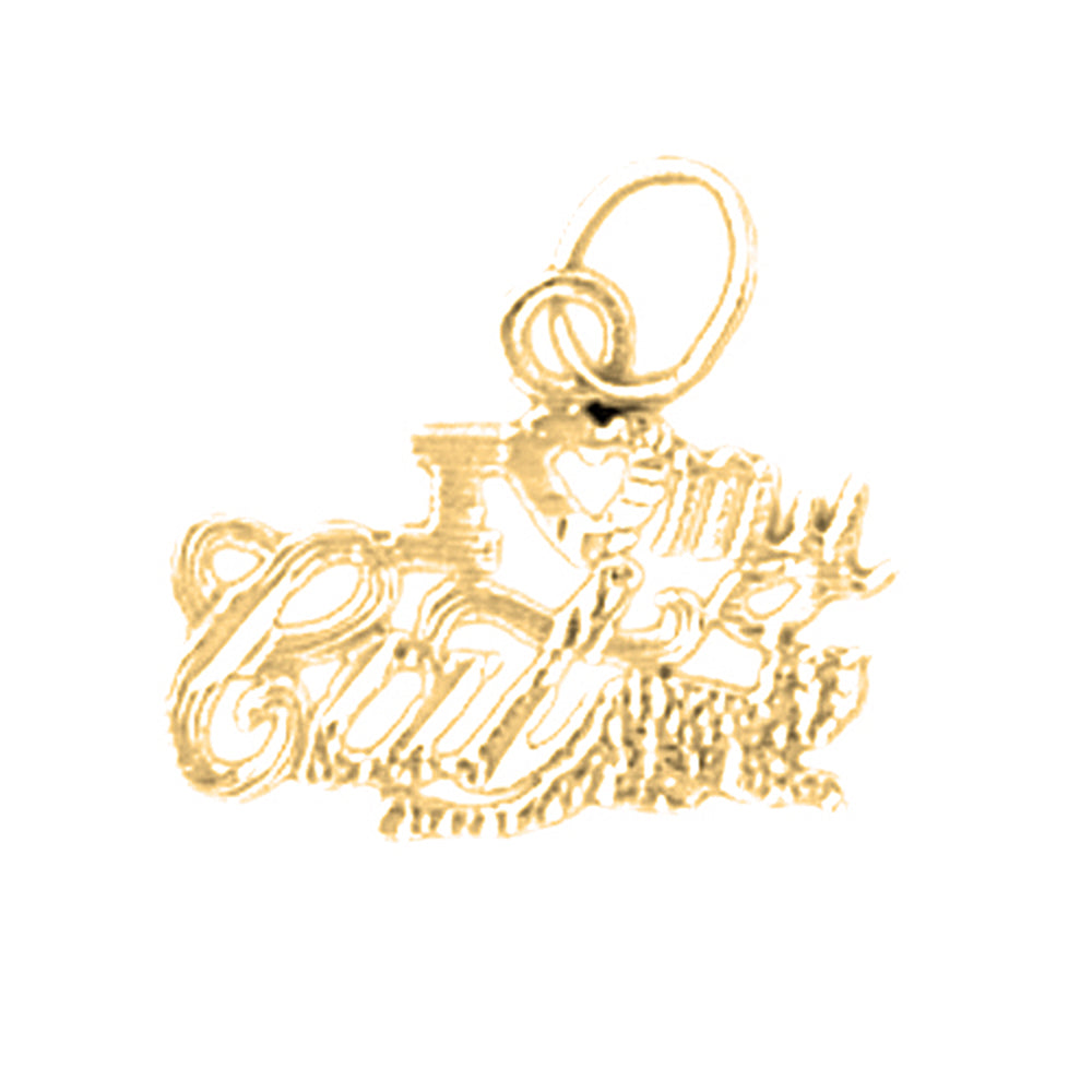 Yellow Gold-plated Silver I Love My Cat Pendant