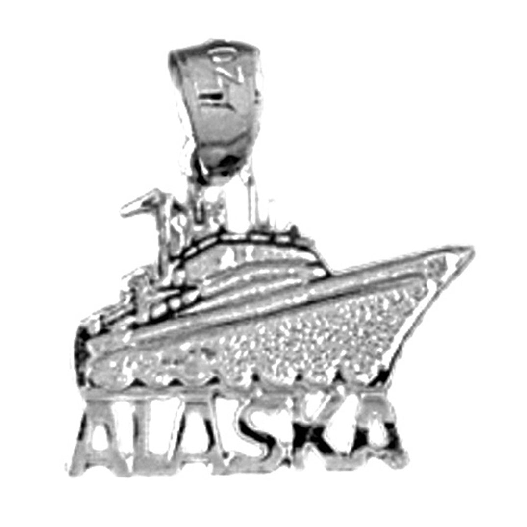 Sterling Silver Alaska Ship Pendant