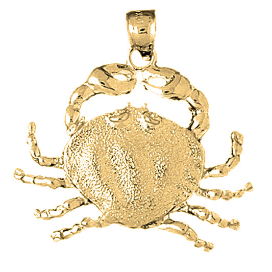 Yellow Gold-plated Silver Crab Pendant