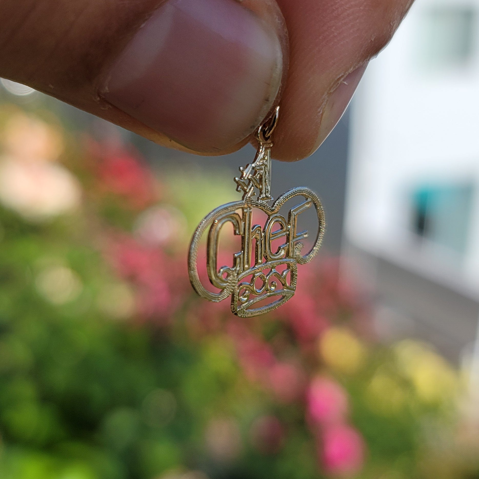 14K or 18K Gold #1 Chef Saying Pendant