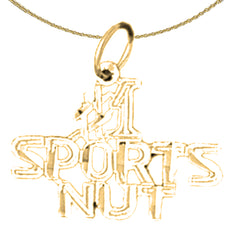 Sterling Silver #1 Sports Nut Pendant (Rhodium or Yellow Gold-plated)