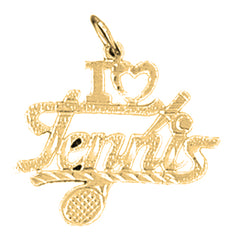 Yellow Gold-plated Silver I Love Tennis Pendant