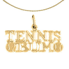 Colgante de plata de ley con forma de tenis (chapado en rodio o oro amarillo)
