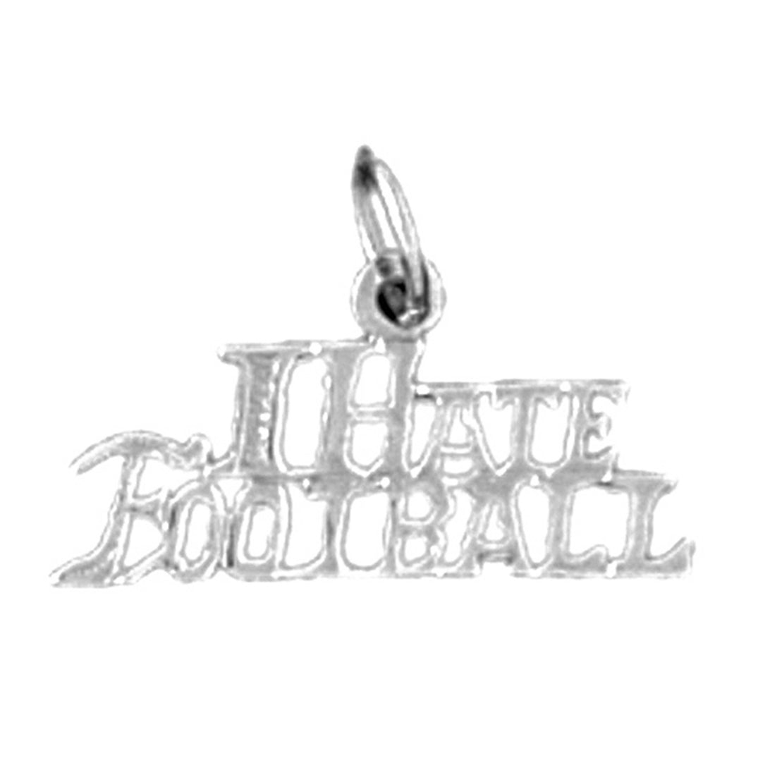 Sterling Silver I Hate Football Pendant