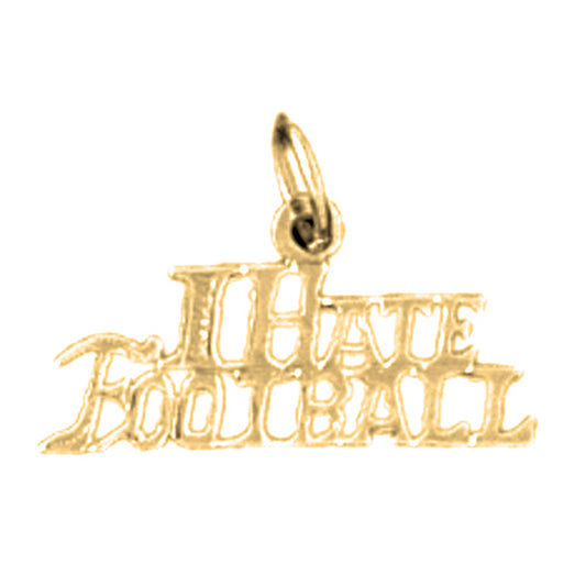 Yellow Gold-plated Silver I Hate Football Pendant