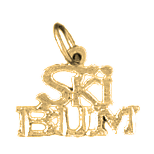 Yellow Gold-plated Silver Ski Bum Pendant