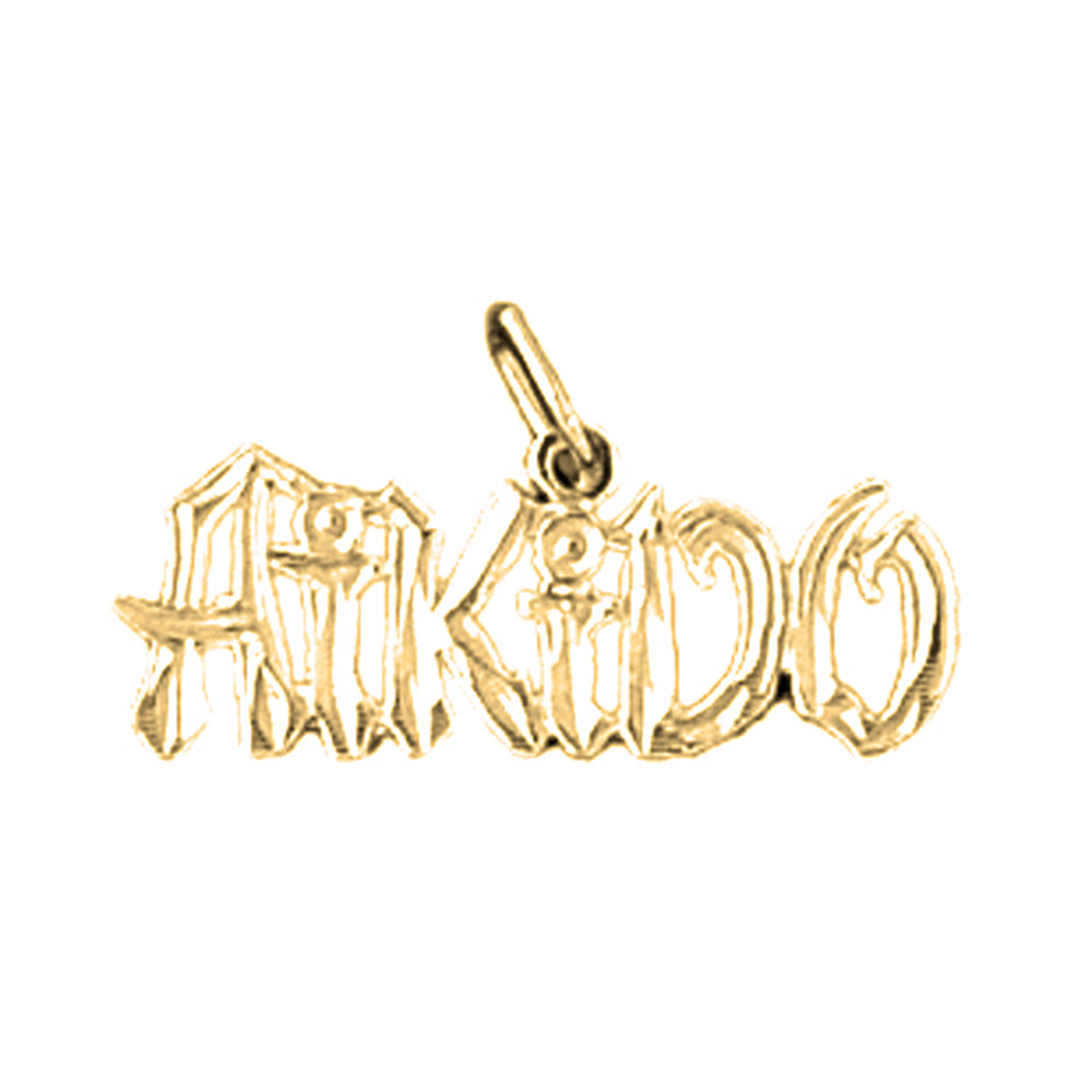 Yellow Gold-plated Silver Aikido Pendant