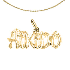 Sterling Silver Aikido Pendant (Rhodium or Yellow Gold-plated)