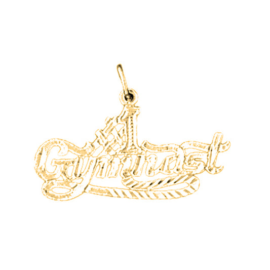 Yellow Gold-plated Silver #1 Gymnast Pendant