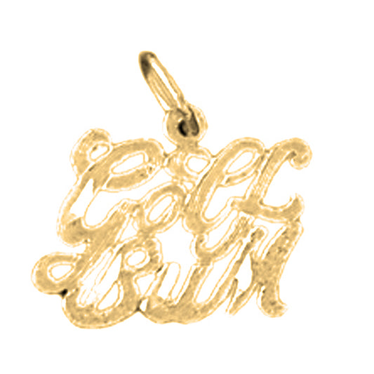 Yellow Gold-plated Silver Golf Bum Pendant