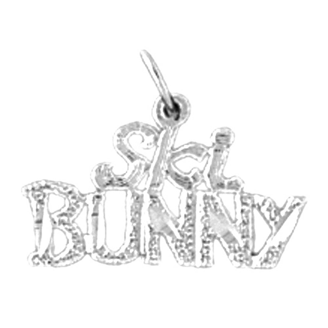 Sterling Silver Ski Bunny Pendant