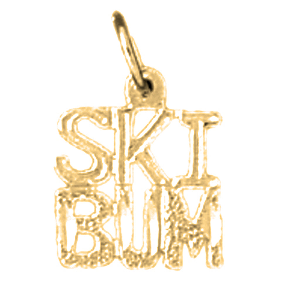 Yellow Gold-plated Silver Ski Bum Pendant