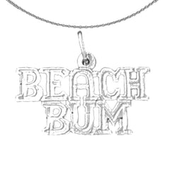 Sterling Silver Beach Bum Pendant (Rhodium or Yellow Gold-plated)