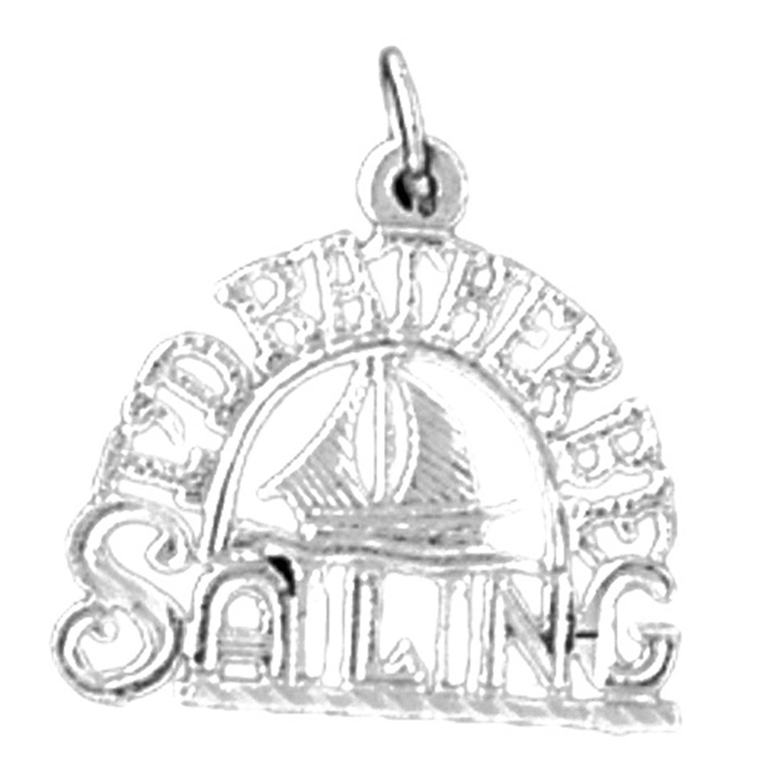 Sterling Silver I'D Rather Sailing Pendant