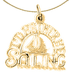 Colgante I'd Rather Sailing de plata de ley (bañado en rodio o oro amarillo)