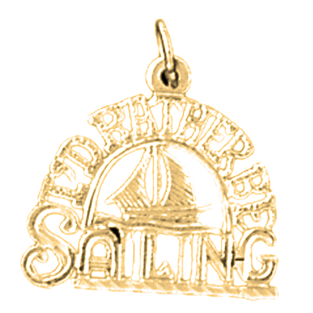 Yellow Gold-plated Silver I'D Rather Sailing Pendant